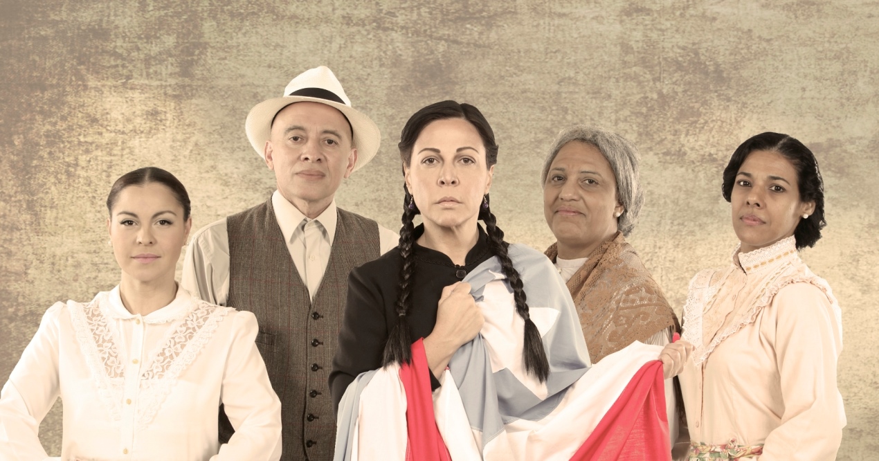 Wanda Sais, Carlos Cebollero, Sonia Valentín, Aidita Encarnación y Aida Cuevas conforman parte del elenco de la obra producida por Gíbaro de Puerto Rico. (Foto suministrada)