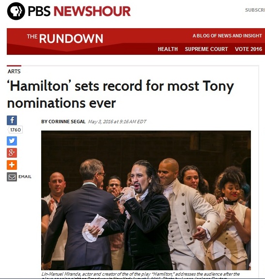 PBS News Hour también se hizo eco del logro en la historia teatral. 